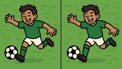 Puzzel: vind binnen 23 seconden alle verschillen in de afbeelding van de voetballer